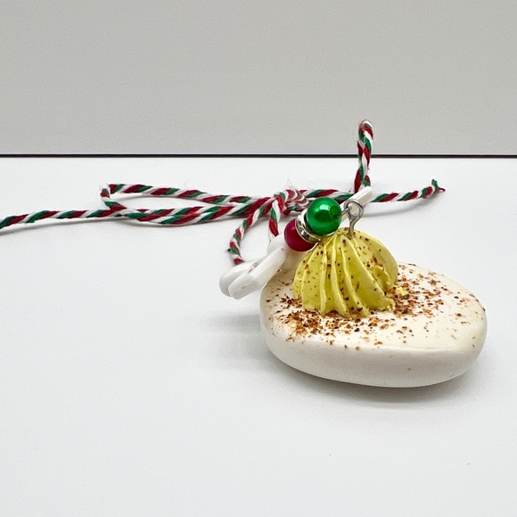 Deviled Egg Christmas Ornament – Handmade Clay Food Ornament | Funny Holiday - Picture 2 of 15